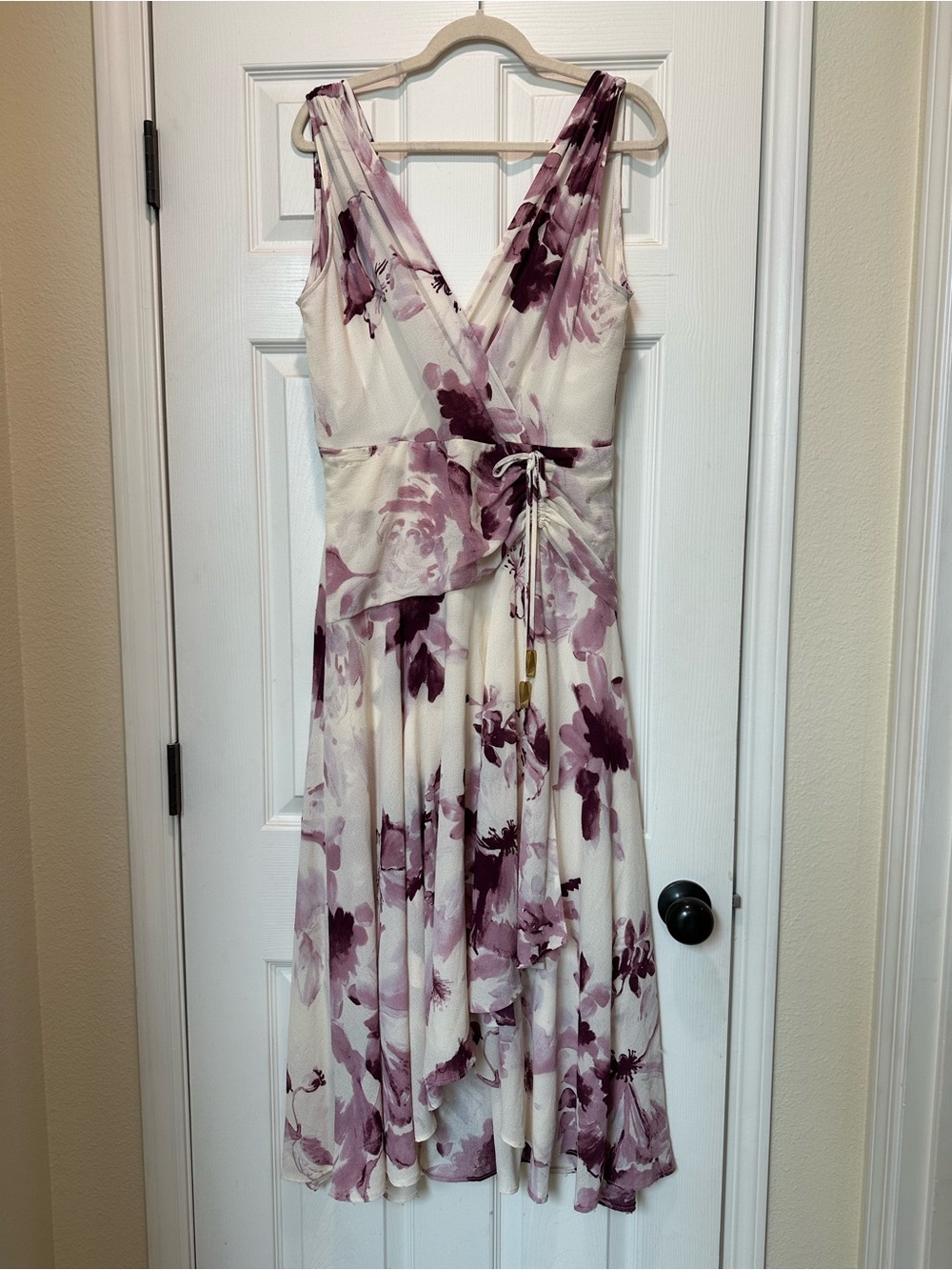Donna Karan NY! Chiffon floral faux wrap midi dress! NWT!